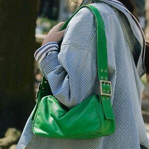Free People Leather Arm Candy Bag in Green